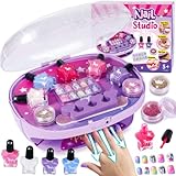 Vamei Nagelstudio Kinder Mädchen Geschenke 6 7 8 9 10 11 Jahre Nageltrockner Peel Off Nagellack Press On Nagelsticker Nageldesign Nagelset Maniküre Set Kinder Mädchen Geburtstag Geschenk für Mädchen