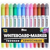 Whiteboard Marker von SmartPanda – Whiteboard Stifte, Folienstift Abwischbar - Doppelspitze, Breite und Feine – Abwischbare Stifte, non Permanent Marker, Whiteboardmarker – 12er Set