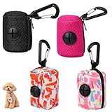 Kotbeutelspender Hundekotbeutelspender Kotbeutelhalter, 4er Set für tägliches Gassigehen und Outdoor-Aktivitäten, Polyester Material in Rosa Schwarz Orange Pink