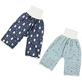 Aolso Baby Trainingshose, 2 Stück Hohe Taille Töpfchen Trainingshose, Baby Windelhosen für Kinder, Baumwolle, Waschbar und Wiederverwendbar, 0-6 Jahre alt(Affe/blauer Bär)