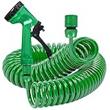 Axinyijia Spiralschlauch Wasser, 20m/10m/7.5m Gartenschlauch Flexibel, Garden Hose mit 7 Funktions Brause, Flexibler Wasserschlauch