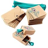 Feder Süßigkeit Schubladen Box Design Hochzeitszubehör Künstlich Für Kraftpapier Geschenkbox Geschenkbox Gastgeschenk Für Brautjungfer Vorschlag Geburtstag Party Hochzeit