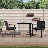 Gartensitzmöbel Gartenstühle mit Kissen 2 STK. Schwarz 56