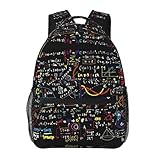 OdDdot Rucksack aus Segeltuch mit Mathe-Formel-Druck, leicht, Reise, Tagesrucksack, Laptop-Rucksack für Damen und Herren, Schwarz , One size