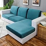 BK&MF Sofa Sitzkissenbezug, Sitzkissenbezug Rutschfester Sofasitzbezug Husse Überzug Bezug für Sofa Sitzkissen für L-Form Sofa,F,4 Seater