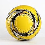 Rarlon Thermisch gebundener Fußball Ball Größe 5 Profi Match Fußball Anti Rutsch Fußballspiel im Innen und Außenbereich Fußball (Gelb)