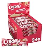 Müsliriegel Corny BIG Strawberry White Chocolate, Erdbeere mit weißer Schokolade, Großpackung 24x40g