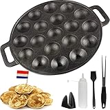 YUGN Poffertjes Pfanne Gusseisen 24 CM SET - Poffertjes Maker - Poffertjes Pfanne Induktion - kostenloses E-Book