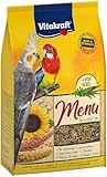 Vitakraft Menü, Vogelfutter für Großsittiche, mit Getreide und Nüssen, Großpackung, ohne Zusatz von Zucker (1x 3kg)