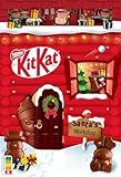 NESTLÉ KITKAT Adventskalender Schokolade mit 3D-Effekt, Weihnachtskalender mit 24 Schokoladenfiguren und Kugeln mit Knusperstückchen, 1er Pack (1 x 208g)