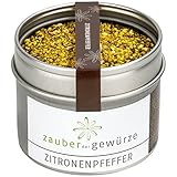 Zauber der Gewürze Zitronenpfeffer, grob gemahlen, leckere Pfeffer-Mischung mit zitronig-frischer, pfeffriger Würze, Top-Qualität in wiederverschließbarer Aroma-Dose, 75 g