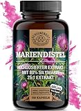Mariendistel Kapseln -1500mg je Tagesdosis - WICHTIG: 25:1 Extrakt (=37500mg Mariendistel) MIT 80% Silymarin I 180 Kapseln Hochdosiert I Laborgeprüft -DE- SCHEUNENGUT®