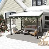 OC Orange-Casual Terrassenüberdachung, 3x3m Pergola, Anti-UV Carport mit Sonnendach aus PE-Platte&Stahlrahmen, 3 Packets insgesamt, Pavallon für Garten, Hinterhof, Schwimmbad