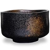 Product of Gifu Japan Japanische Handgefertigte Matcha-Tee-Schale Schwarz, Grüner Tee Zeremonie, Authentische Mino Ware Töpferei, Kuro Sakin Gesho Keramik Chawan