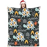 Schildkröte Seestern Bogen Überwurfdecke für Frauen Weiche Warme Gemütliche Plüsch Fuzzy Decken für Halloween Weihnachten Erwachsene Männer Home Cute Decor Geschenke Überwurfgröße - 127 x 152,4 cm