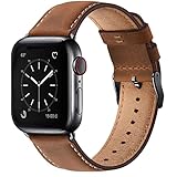 WFEAGL Lederarmband Kompatibel mit Apple Watch Armband 49mm 44mm 45mm 42mm,Echtes Lederband Ersatzarmband Herren Damen Armbands für iWatch Series Ultra SE 9 8 7 6 5 4 3 2 1,Rotbraun