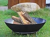 Köhko Feuerschale Marbela-XL ca. 55x55x23 cm aus Stahl mit 3 Füße für Grillabend Gartefeuer BBQ Camping wonderbarer Abend am Strand Garten Hof Terrase Gillabend