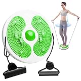 11 Inch Twist Waist Disc Balance Board,Fitness Drehscheibe Waist Wriggling Plate Fitnessgeräte,mit Widerstandsbändern und Fußmassage,Taille Drehscheibe Hüfttrainer (Grün)