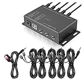 baolongking Infrarot-Repeater-System, IR-Repeater, verborgenes IR-System mit Infrarot-Fernbedienung, Extender-Kit mit 1 Empfänger, 10 EU-Stecker (Sender).