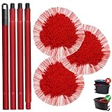 HomeTimes Ersatzkopf Set für Vileda Turbo EasyWring Wischmop Moppaufsatz mit 1 Stiel und 3 Mikrofaser Ersatz mop