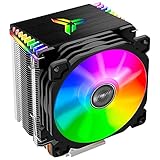 MR-CR1400 RGB CPU Air Cooler, 4 Heat-Pipes, 126mm RGB CPU Fan, Removable 92mm PWM Fans, Fins Bending, 4-pin RGB CPU Cooler, RGB Lighting for AMD Ryzen/Intel LGA 1700 115X