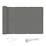 AXT SHADE Balkon Sichtschutz 90x500cm in HDPE,Balkonverkleidung Balkonabdeckung Balkonumspannungen Windschutz,UV-Schutz,für Balkongeländer Garten,Anthrazit