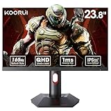 KOORUI 23.8 Zoll Gaming Monitor, 2K Bildschirm QHD(2560 * 1440p), 165hz Vertical PC Monitors Adaptive Sync (Nano-IPS, 1ms, Eye Care, HDR 10, 100% SRGB, VESA 100x100mm, Höhenverstellbar)- GP01