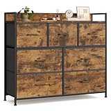 SONGMICS Kommode, Schrank, 7 Stoffschubladen mit Griffen,...