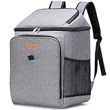 Lifewit 26L, 34 Dosen, isolierte Kühltasche, Große kühlrucksack, auslaufsichere tragbare Lunchtasche, weiche Kühlbox für Outdoor, Picknick, Strand, BBQ, Camping, Reisen, Familie, Grau