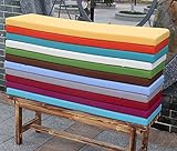 Wasserdichtes Gartenbankkissen mit Reißverschluss | rutschfeste Schaumstoff-Terrassenauflage | langes Sitzkissen für Indoor/Outdoor Schaukelmöbel | Bequeme Bankauflage