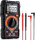 KAIWEETS Digital Multimeter KM100, Spannungsmesser für AC/DC Spannung, DC Strom, Durchgang, Widerstand, Diode (mit Messleitungen)