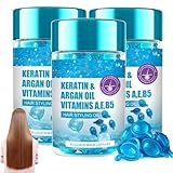 Keratin Argan Bio Oil Hair Growth Serum, Leave-In Anti Hair Styling Oil, Arganöl-Haarserum Für Krauses, Dry & Damaged Hair Keratin Hair Treatment With Argan, Jojoba, Vitamins A, C, E, B5 (3Pcs)