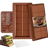 3 Stück Schokoladenform, Silikonform schokolade, Schokoladenform tief, Schokoladenform Silikon, Mit Abstreifer Antihaftbeschichtung Schokoladentafel Form - BPA Free, mit 100CM Pendelleuchte Kabel