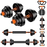 Einstellbare Hanteln 20KG Gewichte Kettlebell Barbell Set, CANMALCHI 6 in 1-Hand Freie Gewichte für Home Gym, Krafttraining Heben Körperbau Workout Ausrüstung für Männer Frauen (2×10KG)