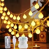 Lichterkette 3-in-1 Stromversorgung, 12M 100 Leds lichterkette außen batterie/USB, 8 Modi und Timer Funktion, ideal für Balkon, Partybeleuchtung, Zimmer, Camping, Hochzeit, Partyzelt
