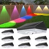ELLASAY Wand Solarlampen für Außen Garten: 10 Farbmodi RGB LED Solar Gartenleuchten Aussen - IP65 Wasserdicht - Beleuchtung Deko für Terrasse Zaun Pool 8 Stück