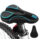 Neu Einklebbar Fahrradsattel Überzug Memory Foam Fahrradsitz Überzug Sattelschutz Polstersattelüberzug Weicher für Mountainbike, Rennrad, Hometrainer Fahrrad(Blau)