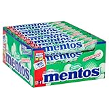 Mentos Kaubonbons Spearmint, Dragees mit Spearmint-Geschmack für frischen Atem, Multipack, Bonbon Vorrats-Packung, Verkaufsdisplay (40 Rollen à 38)