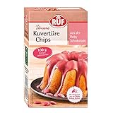 RUF Ruby Kuvertüre-Chips, rosa, Schokolade aus der Kakao-Bohne, zum Glasieren & Dekorieren von Kuchen, Torten & Pralinen, glutenfrei, 1 x 100g