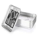 Vaily Alu Tropfschalen Groß 25er Pack - Veggie Aluschalen Grillschalen - Zubehör für Gasgrill, Kohlegrill & Elektrogrill als Fettauffangschale - 32,5 x 23 cm