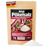 D&O Nature Products Pökelsalz 1kg, Nitritpökelsalz zum Trocken- und Nasspökeln, Natriumnitrit Anteil 0,4-0,5%, Pökelsalz für Schinken, Fleisch, Wurst, Kassler, feines NPS Salz (1000g)
