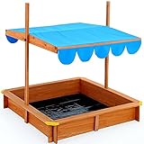 MAXCBD Spielhaus Sandkasten Sandkiste mit Dach Kinder Sandkasten Sandbox