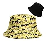 LANLYLGQ Fischerhut Beidseitig Tragen Unisex Herren Damen Sonnenhut UV Schutz Sommerhut Bucket Hat (Baumwolle, Ente-Schwarz)
