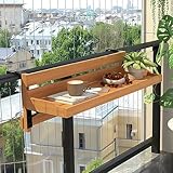 ZENSTYW Balkonhängetisch Klappbar,Höhenverstellbarer Balkonklapptisch Hängetisch,Terrassen-Hängetisch Mit Geländer,Beistelltisch Für Den Außenbereich,Balkonhängetisch(60cm/23.6in)