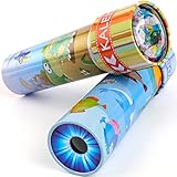 iKeelo Klassisches Kaleidoskope aus Zinn, 2er Pack Kaleidoskop Kinder Lernspielzeug mit Metallgehäuse, Geburtstagsgeschenk für Jungen und Mädchen (Wasser Welt + Dino Welt)