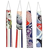 SOIMISS 4 Stück Japanische Karpfen Windsack Streamer Fisch Flagge Drachen Dekorative Wind Flagge im Freien Hängende Dekorationen Geschenke für Hausgarten Sushi Bar Restaurant