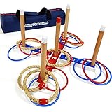 JAMK Ringwurfspiel - Ring Toss Game -Throwing Quoits Game with Carry Bag