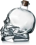 750 ml Whiskey Dekanter Skelett Dekorationen Totenkopf Flasche mit Korkverschluss Dekanter für Tequila, Wodka, Alkohol, Geschenke für Männer, Papa und Frauen