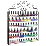 FullBerg 6 Etagen Metall Nagellack Wandregal Wandregal Lippenstift Halter Geburtstag Geschenk für Frauen (Schwarz)