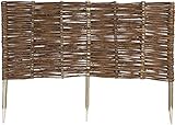 Mcsammler Weide Beeteinfassung in 16 Größen Weidenzaun Rasenkante Beetbegrenzung Steckzaun imprägniert mit Buchepflöcken für leichtes Einsetzen Palisade Länge: 120 cm Höhe: 40 cm